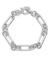 Lagos Sterling Silver Signature Caviar Mixed Link Bracelet In Silver