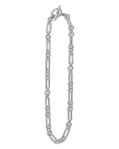 Lagos Signature Caviar Link Necklace In Silver