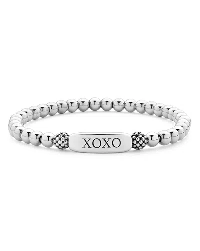 Lagos Sterling Silver Signature Caviar Xoxo Station Bracelet