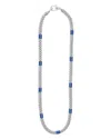 Lagos Sterling Silver Ultramarine Ceramic Rondelle & Bead Collar Necklace In Blue/silver