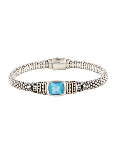 Pre-owned Lagos Topaz Caviar Bracelet, 6.75" In Multicolor