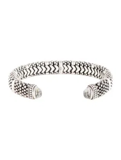 Pre-owned Lagos Topaz Caviar Cuff Bracelet, 6.75" In Multicolor