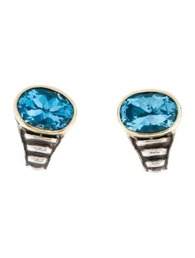 Pre-owned Lagos Topaz Caviar Earclip Earrings In Multi