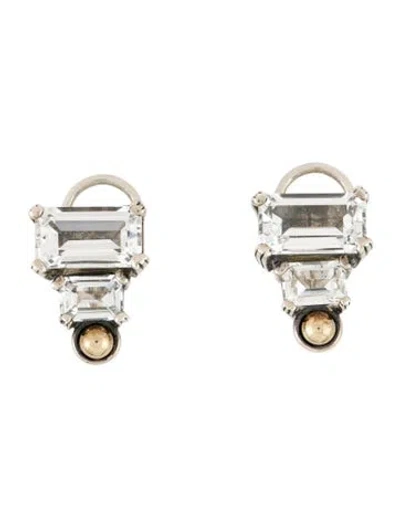 Pre-owned Lagos Topaz Caviar Earclips In Multi
