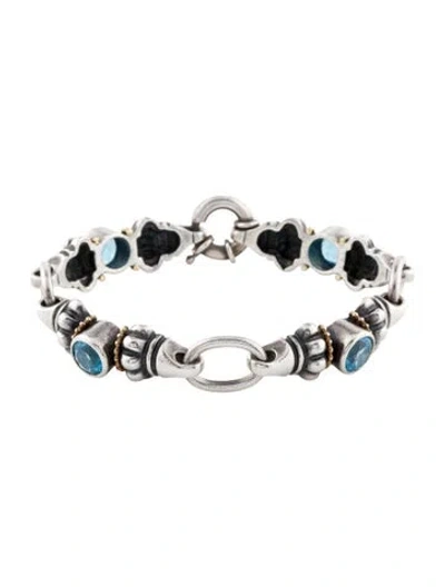 Pre-owned Lagos Topaz Caviar Link Bracelet, 6.25" In Multi