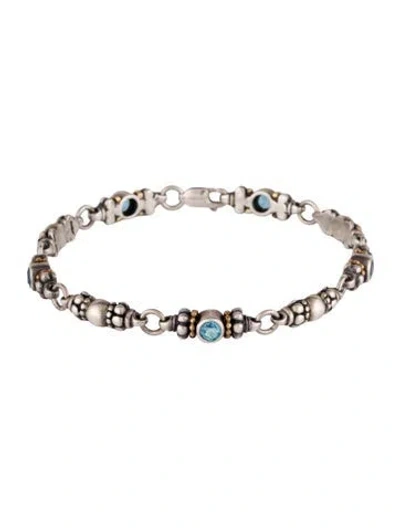 Pre-owned Lagos Topaz Caviar Station Bracelet, 7.25", 7.25" In Multi