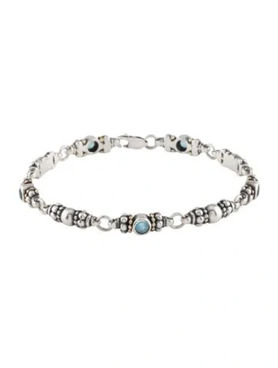 Pre-owned Lagos Topaz Caviar Station Bracelet, 7.25" In Multicolor