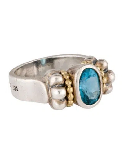 Pre-owned Lagos Topaz Fluted Cocktail Ring In Multi