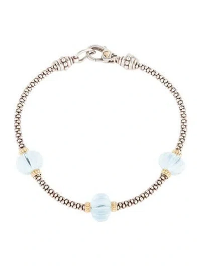 Pre-owned Lagos Topaz Forever Melon-bead Bracelet, 6.75" In Multi