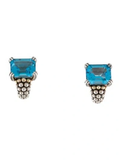 Pre-owned Lagos Topaz Glacier Huggie Earrings In Multicolor