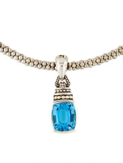 Pre-owned Lagos Topaz Rittenhouse Bead Chain Pendant Necklace, 16" In Multi