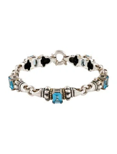 Pre-owned Lagos Topaz Station Bracelet, 7" In Multi