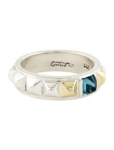 Pre-owned Lagos Topaz Studded Band Ring In Multicolor