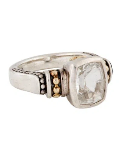 Pre-owned Lagos Topaz Two-tone Cocktail Ring In Multi