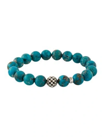 Pre-owned Lagos Turquoise Maya Bead Bracelet, 6.5" In Multi