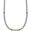 Lagos Two-tone Black Ceramic Caviar Diamond Necklace In Metallic
