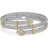 Lagos Two-tone Caviar Diamond Versa Wrap Bracelet In Metallic