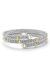 Lagos Two-tone Caviar Diamond Versa Wrap Bracelet In Metallic