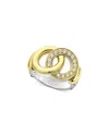 Lagos Two Tone Interlocking Diamond Statement Ring, 0.34 Ct. T. W. In Gold/silver