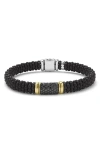 Lagos Two-tone Matte Black Ceramic Black Diamond Bracelet