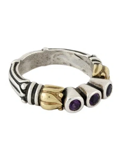 Pre-owned Lagos Two-tone Amethyst Band In Multi