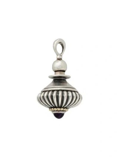 Pre-owned Lagos Two-tone Amethyst Perfume Bottle Pendant, 1.75" In Multi