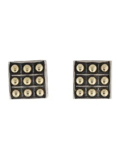 Pre-owned Lagos Two-tone Caviar Earclips In Multicolor