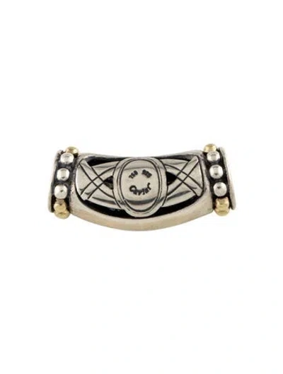 Pre-owned Lagos Two-tone Caviar Slide Pendant, 1.5" In Multicolor