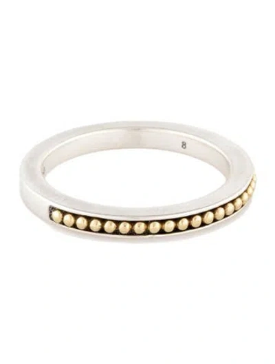 Pre-owned Lagos Two-tone Caviar Stacking Ring In Multicolor