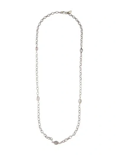 Pre-owned Lagos Two-tone Caviar Station Necklace, 36.25" In Multi
