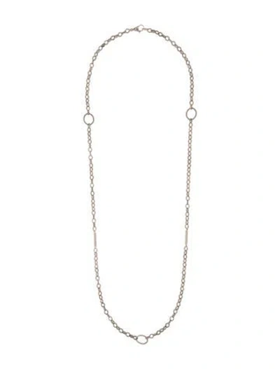 Pre-owned Lagos Two-tone Chain Link Necklace, 36" In Multicolor
