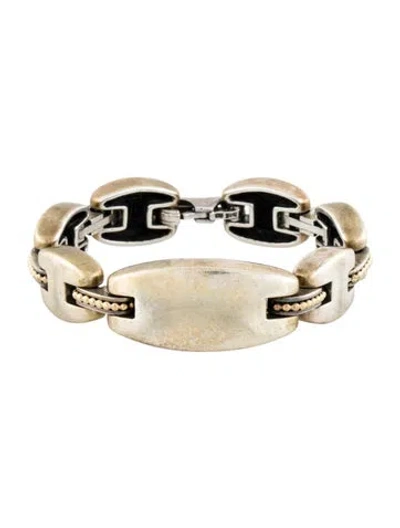 Pre-owned Lagos Two-tone Chunky Link Bracelet, 6.25" In Multi