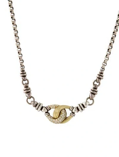 Pre-owned Lagos Two-tone Diamond Loop Chain Necklace, 16.5" In Multi