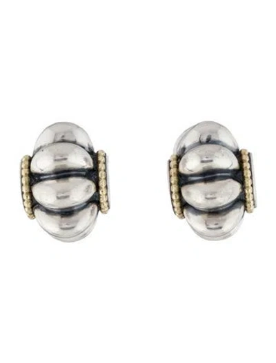 Pre-owned Lagos Two-tone Earclip Earrings In Multi