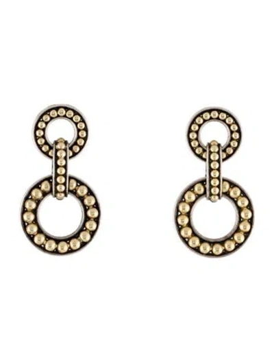 Pre-owned Lagos Two-tone Enso Circle Drop Earrings In Multi