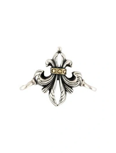 Pre-owned Lagos Two-tone Fleur De Lis Pendant In Multicolor
