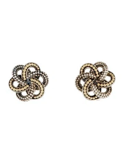 Pre-owned Lagos Two-tone Love Knot Earrings In Multi