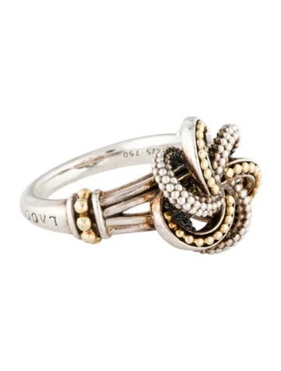 Pre-owned Lagos Two-tone Love Knot Ring In Multi