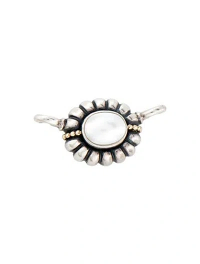 Pre-owned Lagos Two-tone Pearl Caviar Pendant, 0.75" In Multicolor