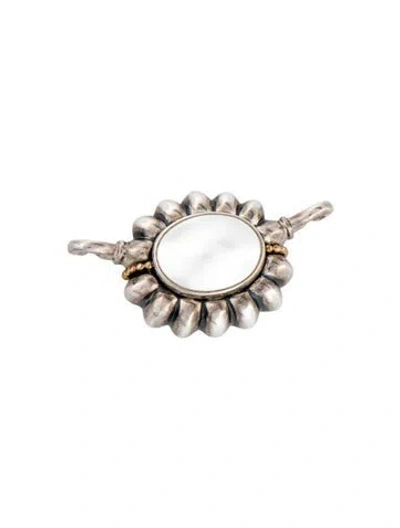 Pre-owned Lagos Two-tone Pearl Pendant, 1" In Multicolor