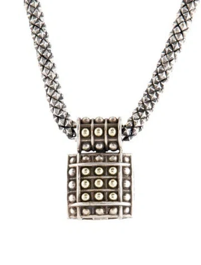 Pre-owned Lagos Two-tone Pendant Necklace, 18" In Multi