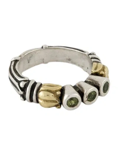Pre-owned Lagos Two-tone Peridot Ring In Multi