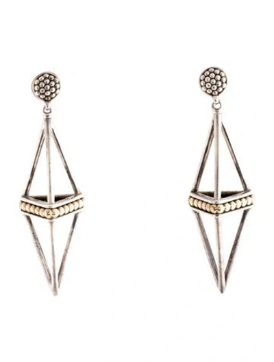 Pre-owned Lagos Two-tone Pyramid Drop Earrings In Multicolor