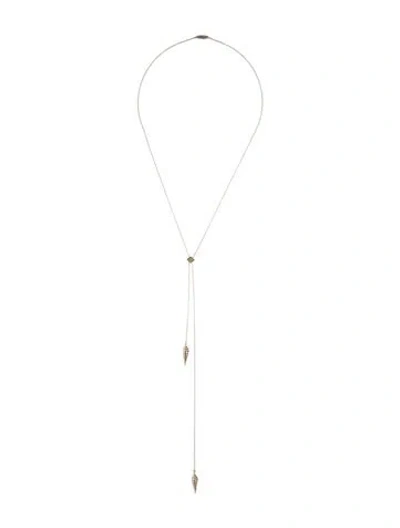 Pre-owned Lagos Two-tone Pyramid Lariat Necklace, 28" In Multi