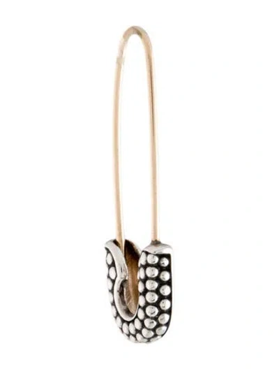 Pre-owned Lagos Two-tone Safety Pin Earring In Multicolor