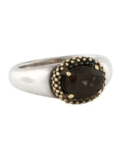 Pre-owned Lagos Two-tone Smoky Quartz Cocktail Ring In Multi