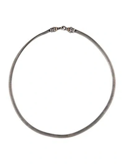 Pre-owned Lagos Two-tone Snake Chain Necklace, 19" In Multicolor