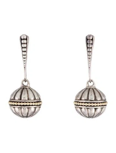 Pre-owned Lagos Two-tone Sphere Drop Earrings In Multi