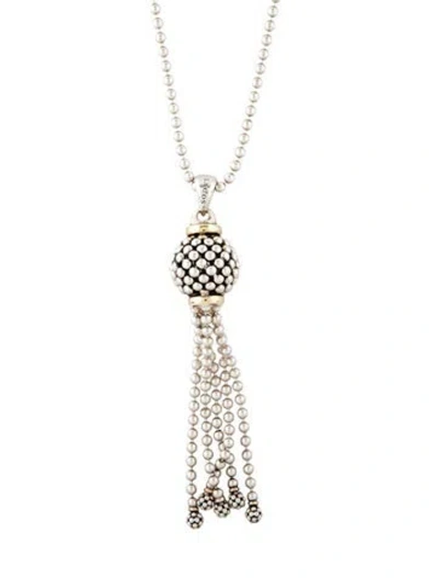 Pre-owned Lagos Two-tone Tassel Pendant Necklace, 37" In Multicolor