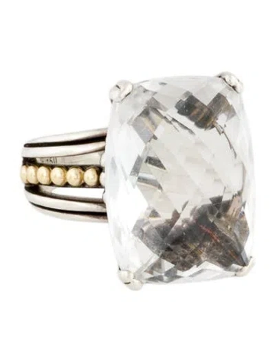 Pre-owned Lagos Two-tone Topaz Cocktail Ring In Multi